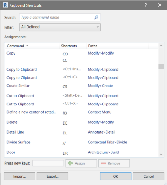 Create Your Own Revit Keyboard Shortcuts